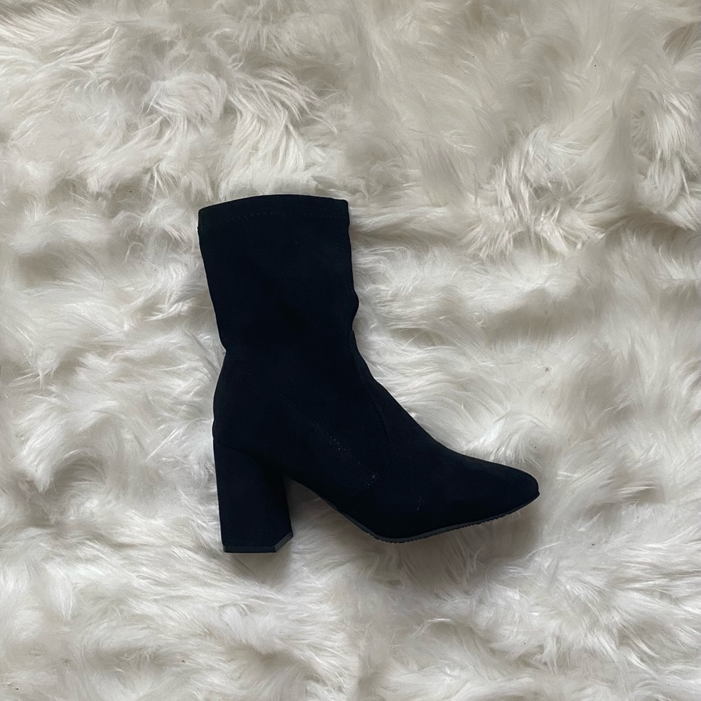 Black Chunky Heeled Boots